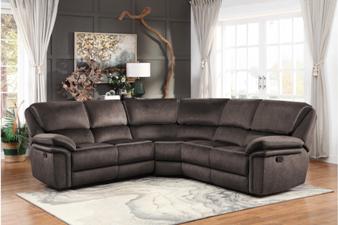 Homelegance Plush Chocolate 3-Piece Reclining Sectional