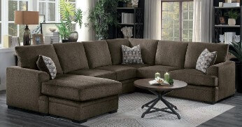 Homelegance Maddy Dark Brown Fabric Sectional with Reversible Chaise