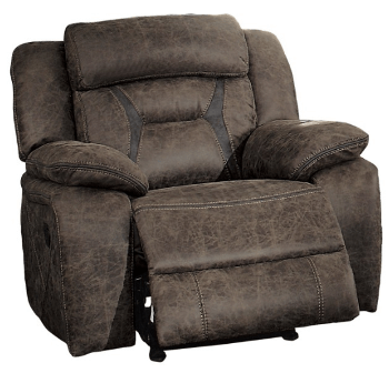 Homelegance Amite Dark Brown Polished Microsuede Recliner