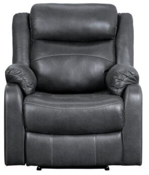 Homelegance Yerba Charcoal Microsuede Lay-Flat Recliner