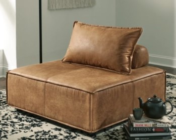 Ashley Bales Cognac Faux Leather Accent Chair