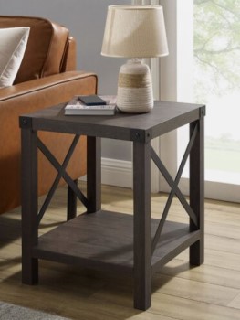 Stanley Ranger Sable X-Sides End Table with Black Metal Accents