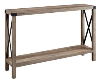 Stanley Ranger Rustic Oak Finish Console Table with Metal Accents