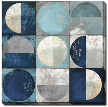 Streamline Teal Crescent 36x36 Wall Art