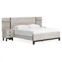 Ashley Vargas Grey Wood-Look Queen Wall Bed