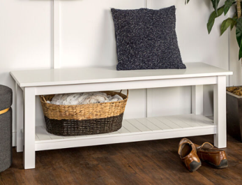 Stanley Ranger White Entry Way Bench