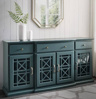 Stanley Ranger Teal Tiered Console with Decorative Door Accents