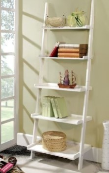 Furniture of America Sion White Ladder Bookcase