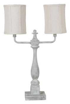 Crestview Cellini Twin Table Lamp with White Shades