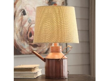 Crestview Watering Can Table Lamp with Beige Shade
