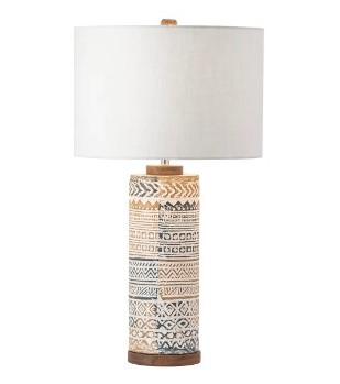 Crestview Taos Table Lamp with White Shade