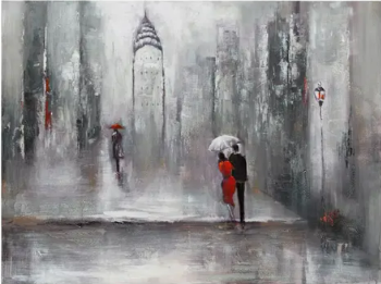 Crestview Walking in the Rain 2 Wall Art 48 x 36