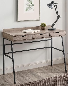 Stanley Ranger Grey Wash 3-Drawer Desk