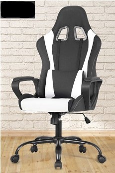 Furniture of America Black & White Racing Desk Chair