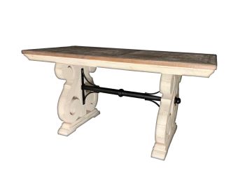 Vintage Furniture Harp Desk in Nero White with Ashe Grey Top