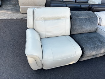 Ivory Leather One-Arm Recliner