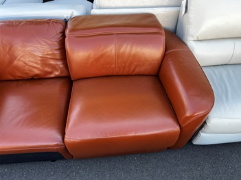 Cognac Leather One-Arm Recliner