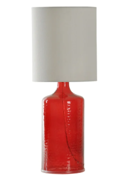 Stylecraft Cherry Red Seeded Glass Table Lamp