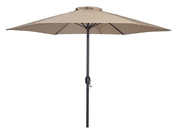 Furniture of America 9-Foot Beige Outdoor Umbrella with Black Metal Frame