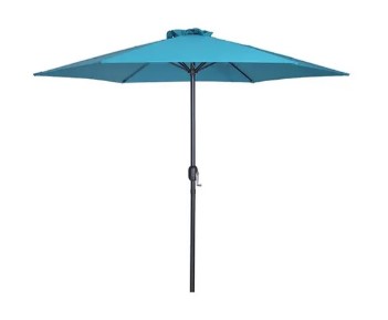Furniture of America 9-Foot Teal Outdoor Umbrella with Black Metal Frame