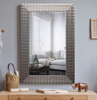 Yosemite Home Textured Silver Framed Wall Mirror