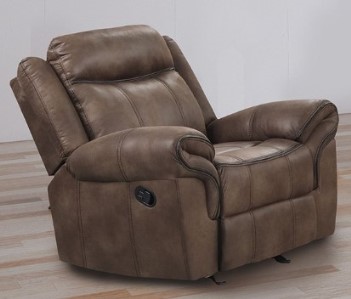 Furniture of America Alto Brown Microsuede Gliding Recliner