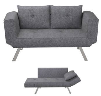 Lifestyle Solutions Molecule Grey Fabric Convertible Loveseat