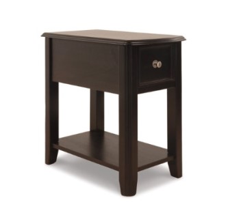 Ashley Bergren Black & Wood Finish Narrow End Table