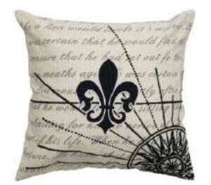 Rizzy Cream & Black Fleur de Lis Throw Pillows (set of 2)