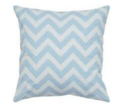 Rizzy White & Aqua Blue Chevron Throw Pillows (set of 2)