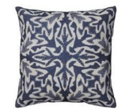 Rizzy Dark Blue Throw Pillows with Ivory & Silver Accents (set of 2)