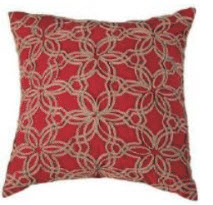 Rizzy Coral Throw Pillows with Ivory Stitched Accents (set of 2)