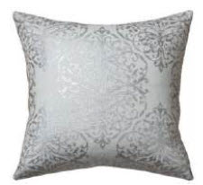 Rizzy Silver Throw Pillow with Medallion Accent