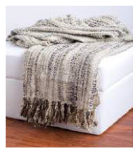 Rizzy Variegated Ivory & Beige Throw Blanket