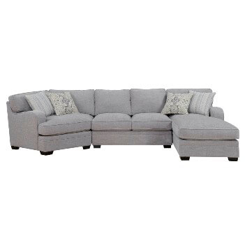 Emerald Analiese Light Grey 3-Piece Sectional with Cuddler on the Left