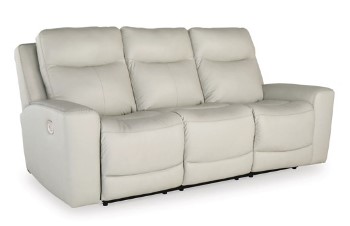 Ashley Mendocino Coconut Leather Dual Power Reclining Sofa
