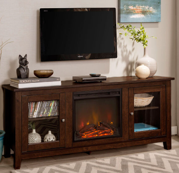 Stanley Ranger Rich Brown 58-Inch TV Stand with Fireplace