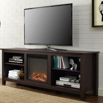 Stanley Ranger Espresso Finish 70-Inch TV Stand with Fireplace