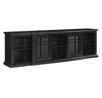 Stanley Ranger Black 80-Inch TV Stand with Glass Doors