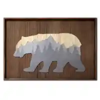 Streamline Brown Wood Bear 24x35 Wall Art