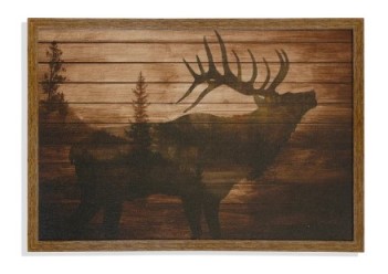 Stylecraft Elk in the Forest Hardwood Wall Art Panel