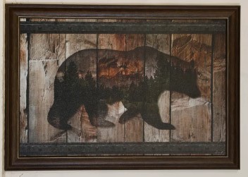 Stylecraft Walking Bear Hardwood Wall Art Panel