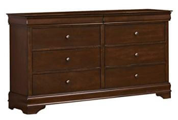 Homelegance Abbeville Cherry Finish 6-Drawer Dresser with 2 Hidden Drawers