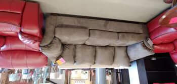 Ashley Madeline Grey Microsuede Sofa with Flaired Arms