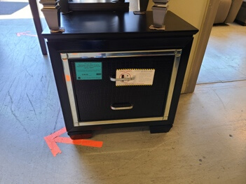 Homelegance Allura Black Textured Nightstand with Mirrored Accents & LED Lighting