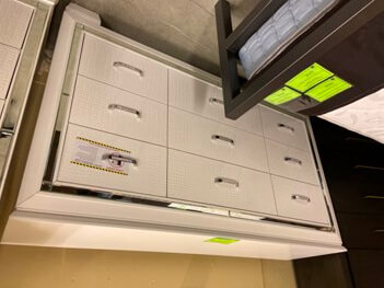 Homelegance Allura Textured White Dresser with Mirrored Accents