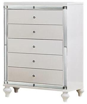 Homelegance Alonza White Textured Chest with Mirrored Accents