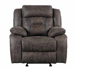Homelegance Amite Dark Brown Polished Microsuede Recliner