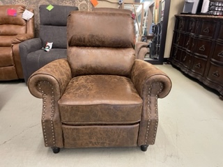 Anna Brown Microsuede Pushback Recliner