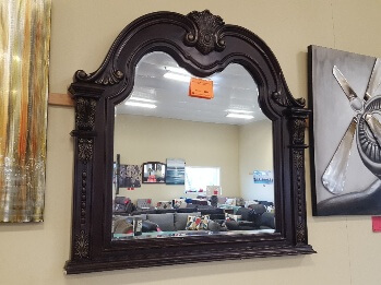 Homelegance Carved Mahogany Finish Mirror